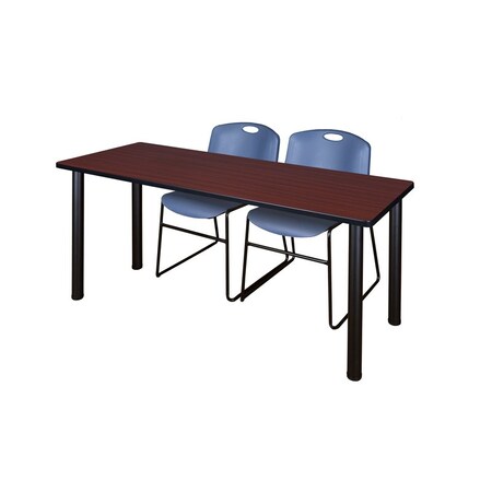Kee Rectangle Tables > Training Tables > Kee Table & Chair Sets, 72 W, 24 L, 29 H, Mahogany MT7224MHBPBK44BE